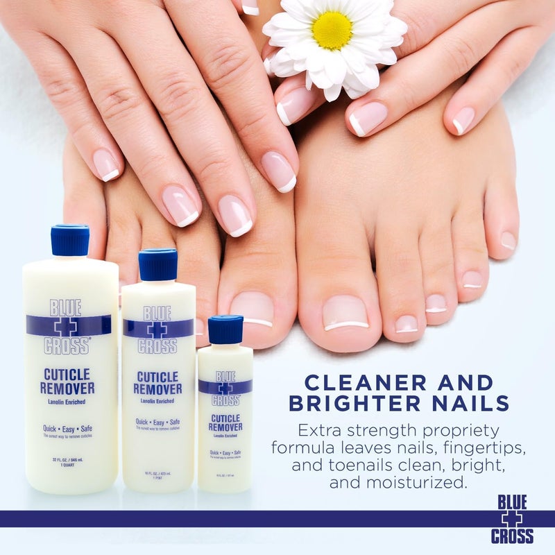 Blue Cross Cuticle Remover Oil - Hydrating, Moisturizing, and Strengthening Formula with Lanolin for Brittle Nails and Dry Cuticles, 32 Ounce - Image 3